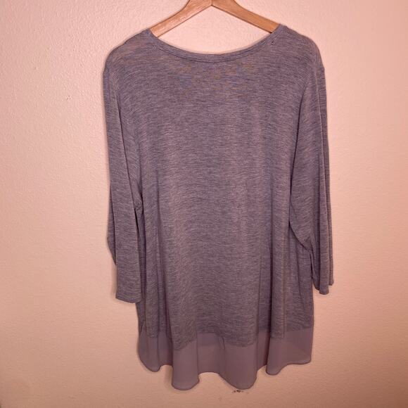Cato Gray Scenery Embellished Long Sleeve Tee 18/20W - Picture 5 of 10